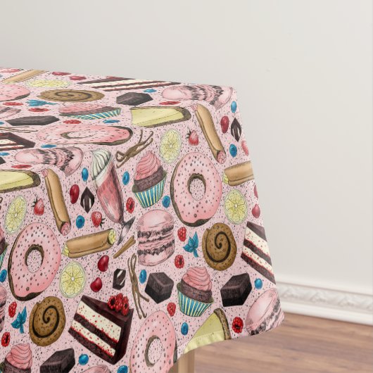 ピンクの甘いお菓子 テーブルクロス (インサイチュ)