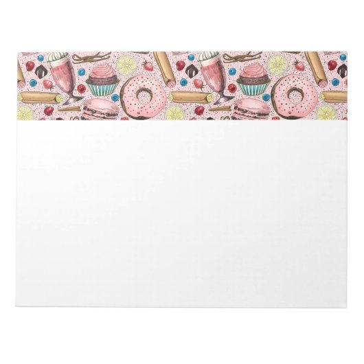 ピンクの甘いお菓子 ノートパッド (正面)