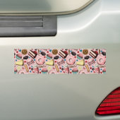ピンクの甘いお菓子 バンパーステッカー (車上)