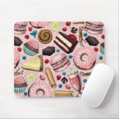 ピンクの甘いお菓子 マウスパッド (マウス)