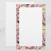 ピンクの甘いお菓子 便箋 (正面/裏面)