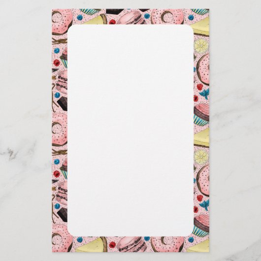 ピンクの甘いお菓子 便箋 (正面)