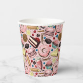 ピンクの甘いお菓子 紙コップ (正面)
