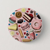 ピンクの甘いお菓子 缶バッジ (正面)