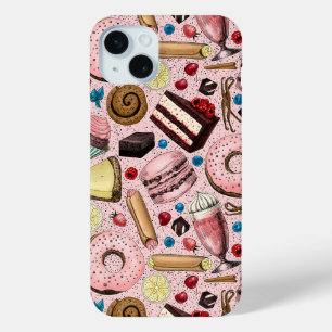 ピンクの甘いお菓子 iPhone 15 MINIケース