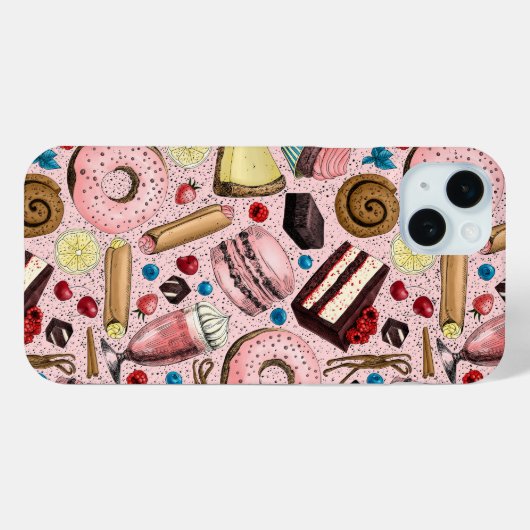 ピンクの甘いお菓子 Case-Mate iPhoneケース (裏面 (横))