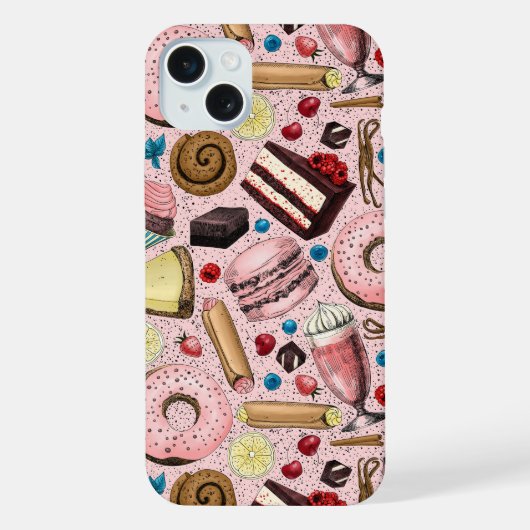 ピンクの甘いお菓子 iPhoneケース (裏面)