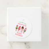 ピンクの甘いアイスクリームポップシクルベビーシャワー フェイバータグ (インサイチュ)