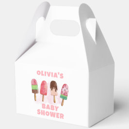 ピンクの甘いアイスクリームポップシクルベビーシャワー フェイバーボックス