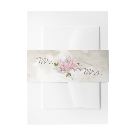 ピンクの甘いエンドウ豆のヴィンテージメーソンジャーの水色 招待状ベリーバンド (正面例)