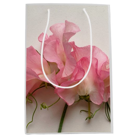 ピンクの甘いエンドウ ミディアムペーパーバッグ (正面)