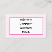 ピンクの甘いカップケーキの名刺 名刺 (裏面)