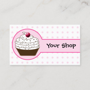 ピンクの甘いカップケーキの名刺 名刺