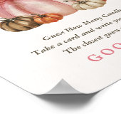 ピンクの甘いカボチャの赤ちゃん女の子のシャワーはどのくらいか推測 ポスター (角)