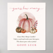 ピンクの甘いカボチャの赤ちゃん女の子のシャワーはどのくらいか推測 ポスター (正面)