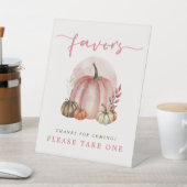 ピンクの甘いカボチャの赤ちゃん女の子シャワーの好意 台座サイン (インサイチュ)