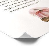 ピンクの甘いカボチャ赤ちゃんシャワー深夜おむつ ポスター (角)