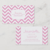 ピンクの甘いシェブロンのパーソナライズなお母さんの接触/ コーリングカード (正面/裏面)