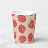 ピンクの甘いラズベリー 紙コップ (裏面)