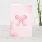 ピンクの甘いリボンのボウの写真ガーリーハッピーバースデー シーズンカード (裏面)