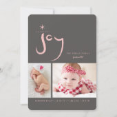 ピンクの甘い喜び可愛いベビー初めてのクリスマス写真 シーズンカード (正面)