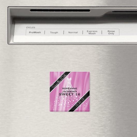 ピンクの甘い16サテンダイヤモンドをエレガント保存 マグネット (インサイチュ (食洗機))