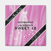 ピンクの甘い16サテンダイヤモンドをエレガント保存 マグネット (正面)