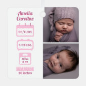 ピンクの生まれたばかりの誕生状態 メタルオーナメント (正面)