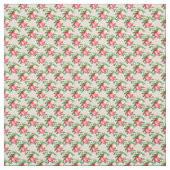 ピンクの生地に赤いクリスマスバウブル ファブリック (見本)