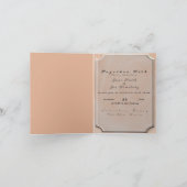 ピンクの生地のテクスチャプリント 招待状 (内部)