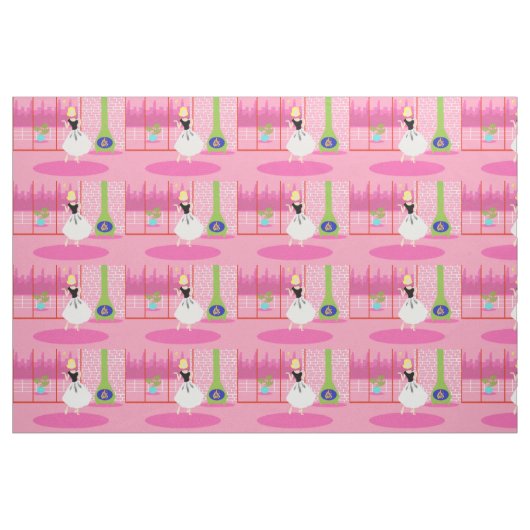 ピンクの生地のレトロ ファブリック (ヤード)