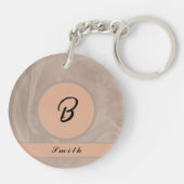 ピンクの生地テクスチャプリント – 任意の色 キーホルダー (裏面)