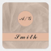 ピンクの生地テクスチャプリント – 任意の色 スクエアシール (正面)