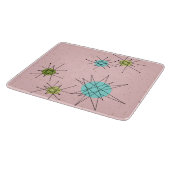 ピンクの画像的な原子スターバストのまな板 カッティングボード (角)