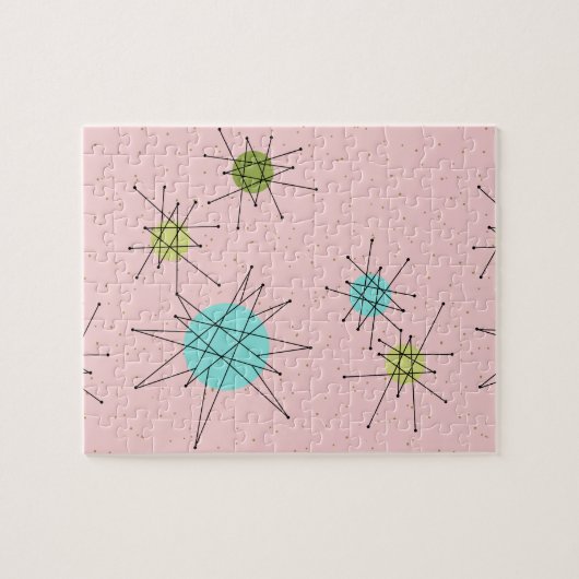 ピンクの画像的な原子スターバストのパズル ジグソーパズル (横)