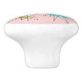 ピンクの画像的な原子スターバストの陶磁器の引き セラミックノブ (側面)