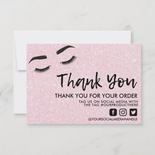 ピンクの発疹の目エレガントありがとうメディア挿入 (正面)