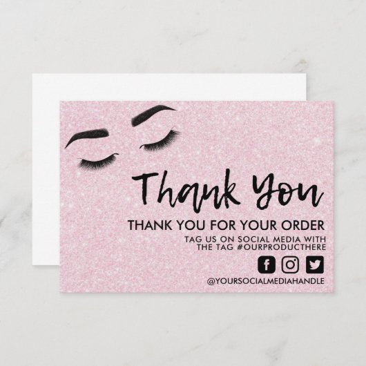 ピンクの発疹の目エレガントありがとうメディア挿入 (正面/裏面)