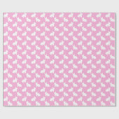 ピンクの白いイースターのウサギ ラッピングペーパー (フラット)