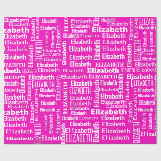 ピンクの白いエリザベスの名前 ラッピングペーパー (フラット)