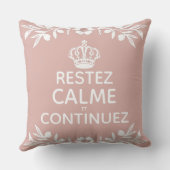 ピンクの白いオリーブフランスのブの枝保がCalmオン運オン クッション (裏面)