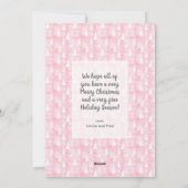 ピンクの白いクリスマスツリーの水のカラーカード シーズンカード (裏面)