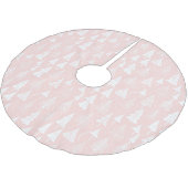 ピンクの白いクリスマスパターン#6 ID1009 ブラッシュドポリエステルツリースカート (アングル)