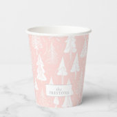 ピンクの白いクリスマスパターン#6 ID1009 紙コップ (裏面)