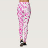 ピンクの白いクロシェ レギンス (裏面)