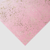 ピンクの白いグラデーション斑点のある金ゴールド 薄葉紙 (詳細)