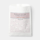 ピンクの白いグレーのベビーラブス – それは女の子シャワー フェイバーバッグ (正面)