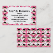 ピンクの白いダイヤモンドの上のピンクのソックアーガイルスモンキー 名刺 (正面/裏面)