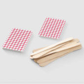 ピンクの白いダイヤ市松模様にンパターン ハンドファン (組立なし)