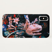 ピンクの白いチューリップカラフルの花を黒のフローラ Case-Mate iPhoneケース (裏面(横))